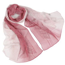 El último diseño Bufanda de seda de la manera del emboidery del color de dos tonos con los cequis